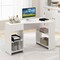 Costway L Shaped Computer Desk with Drawer & Storage Shelves for Home Office Workstation